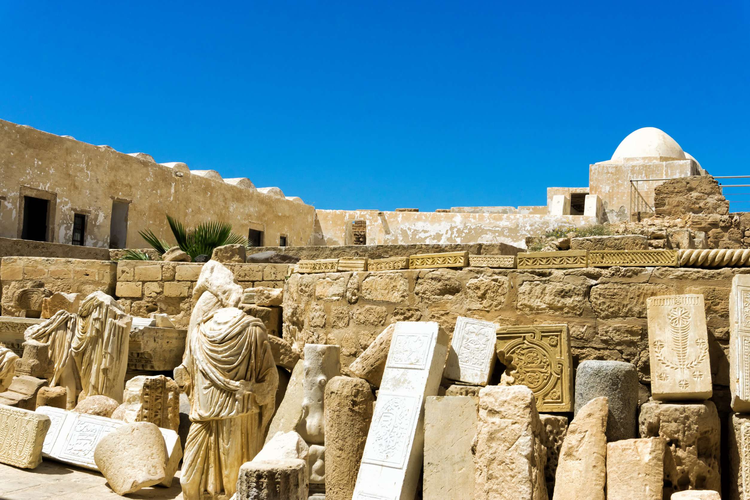 Old Ruins Inside Of The Borj El Kebir Castle Mahdia