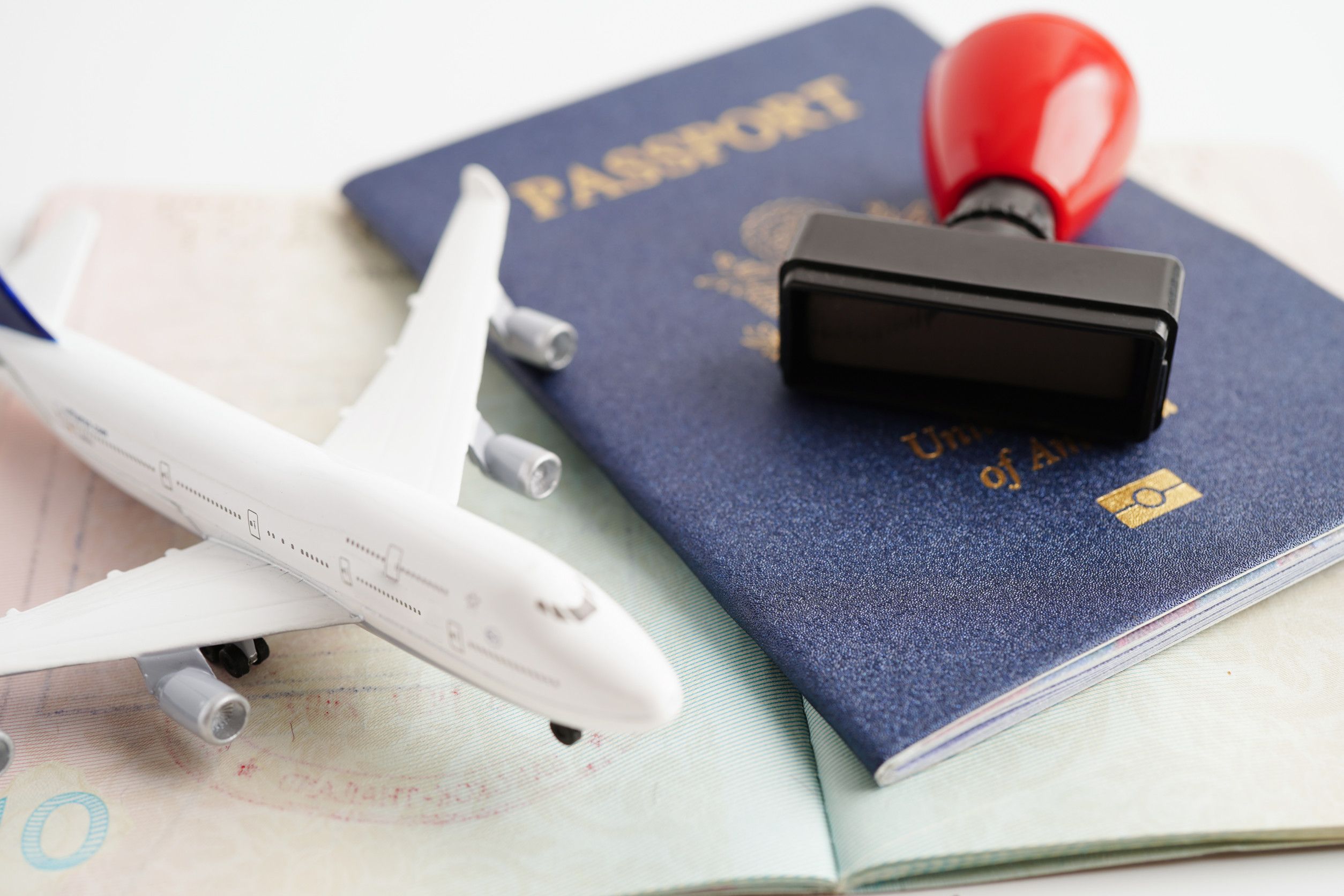 Visa And Passport Document To Immigration At Airport