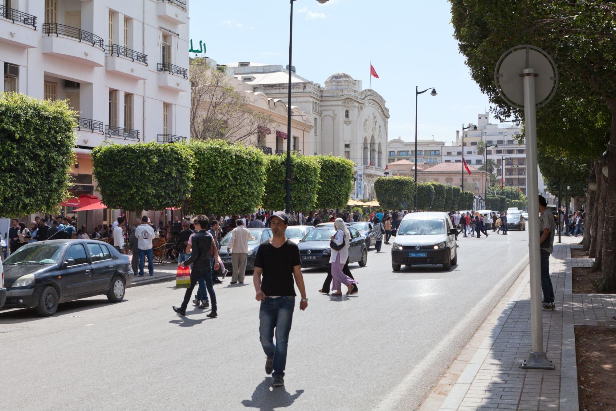 Main avenue Habib Bourguiba in Tunis capital of Tunisia